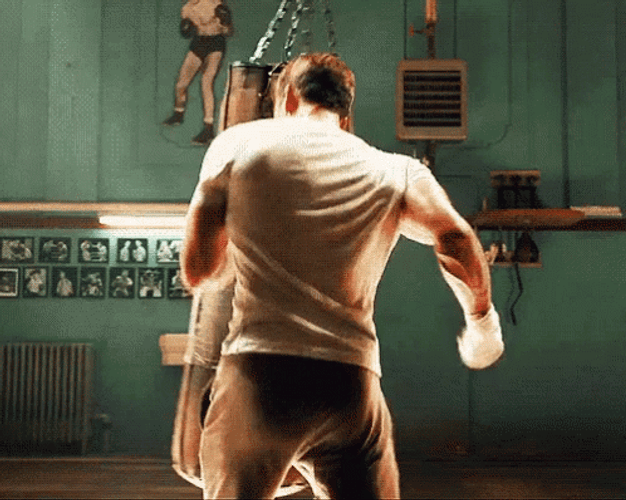 Captain America Punching Bag GIF