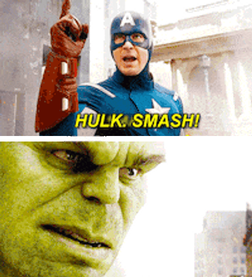 Captain America Saying Hulk Smash GIF