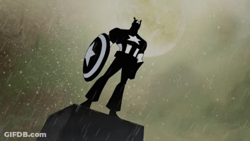 Captain America Silhouette With Shield GIF
