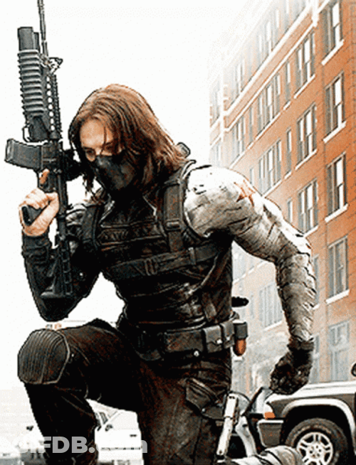 Captain America Winter Soldier Rolling Grenade GIF