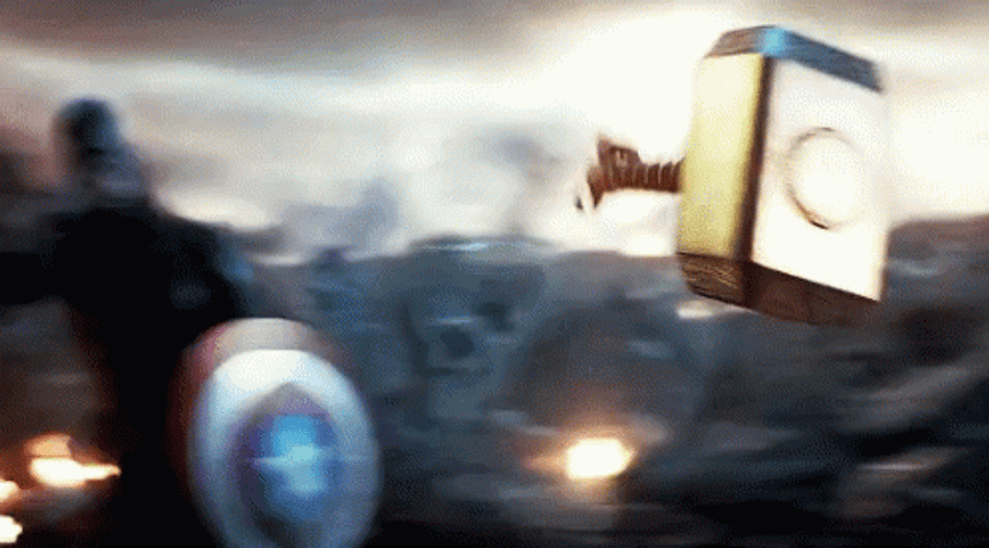 Captain America With Thor's Hammer GIF
