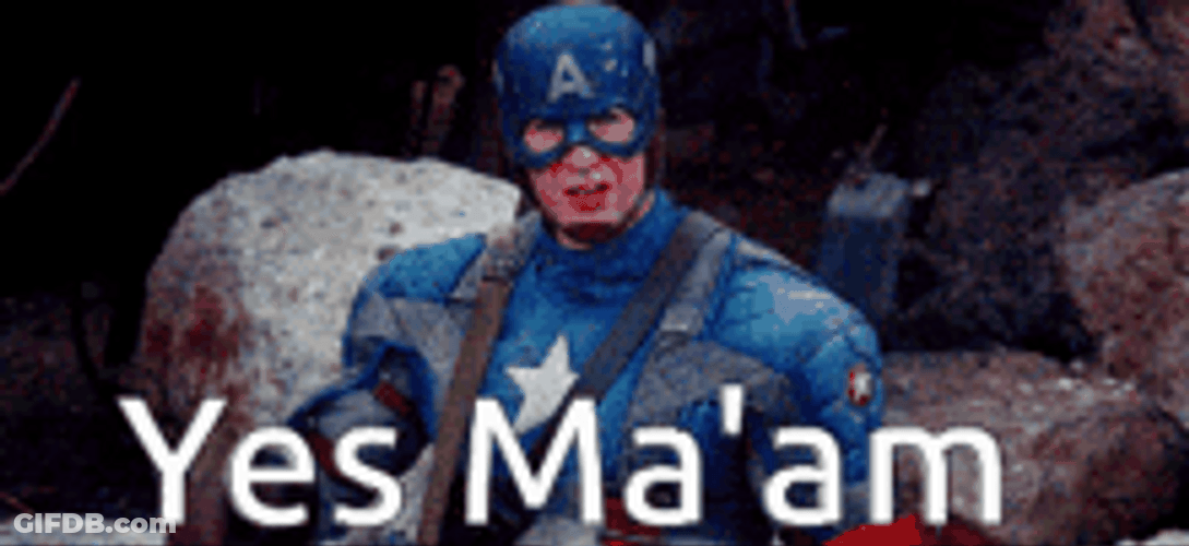 Captain America Yes Ma'am GIF