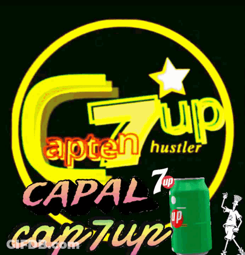Captain Hustler Logo With Can Of Up GIF