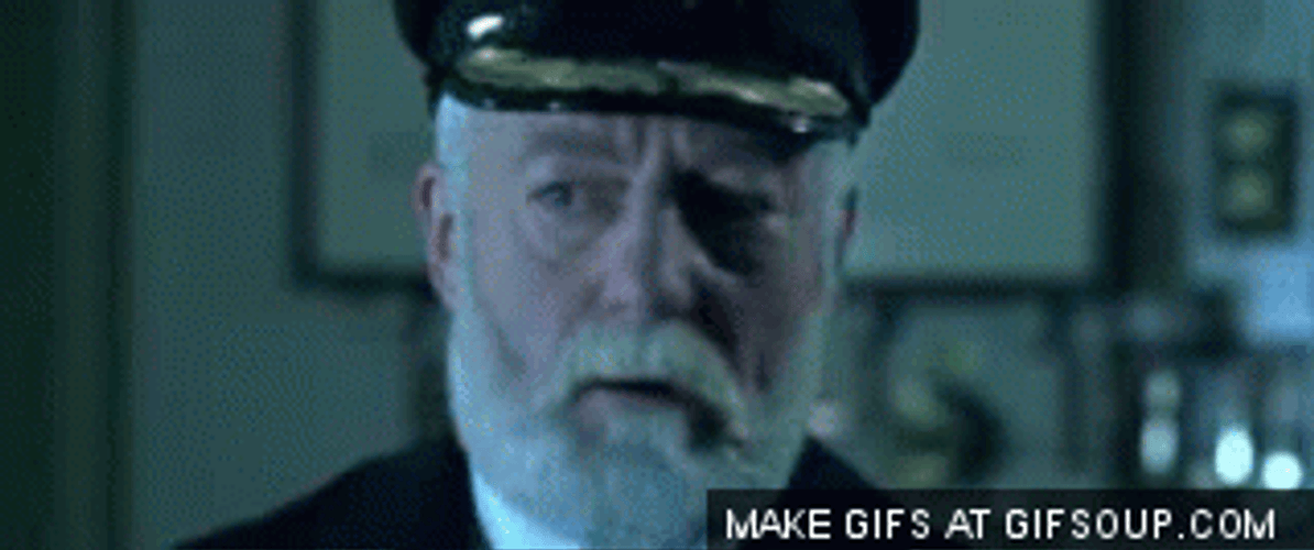 Captain Inside Sinking Ship GIF
