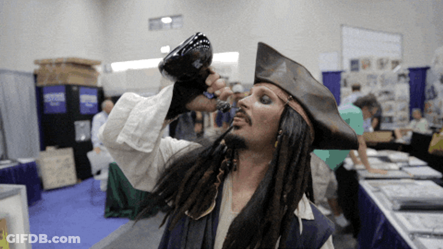 Captain Jack Sparrow Drinking Empty GIF