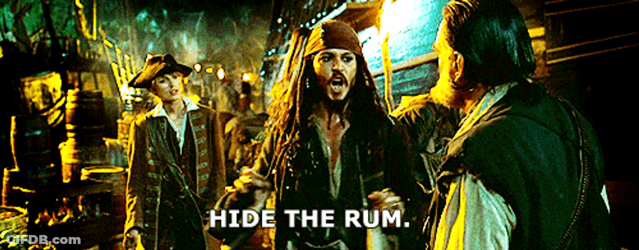Captain Jack Sparrow Hide The Rum GIF