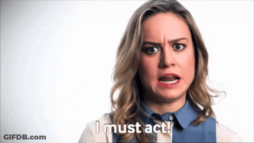 Captain Marvel Brie Larson I Must Act GIF