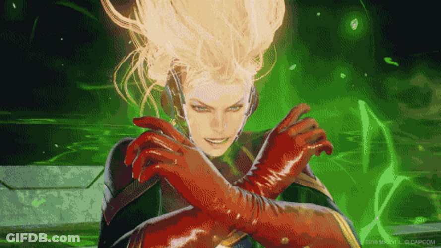 Captain Marvel Fierce Battle Animation GIF
