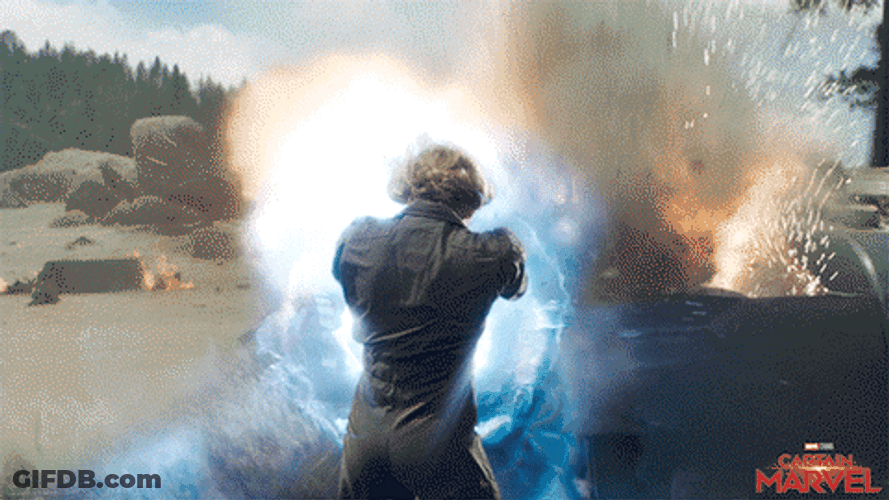 Captain Marvel Formidable Energy Explosion GIF