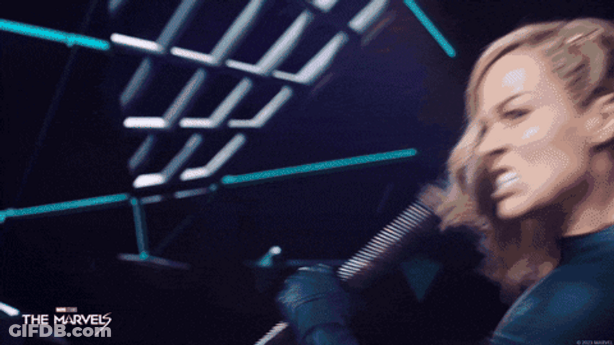 Captain Marvel Intense Combat GIF