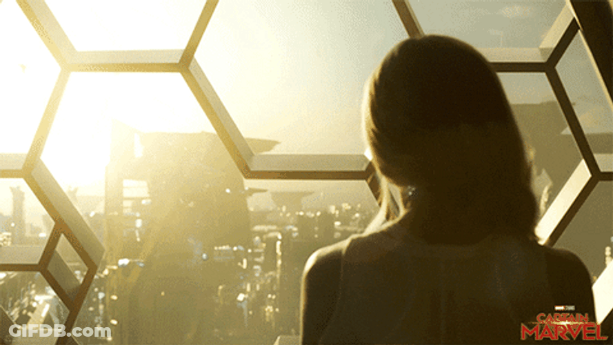 Captain Marvel Intense Look GIF
