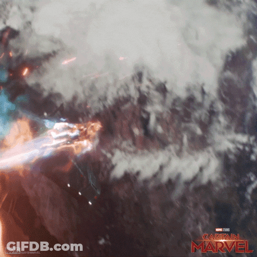 Captain Marvel Intense Space Battle GIF