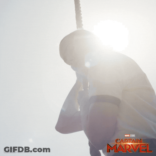 Captain Marvel Jumping Training Stunt GIF