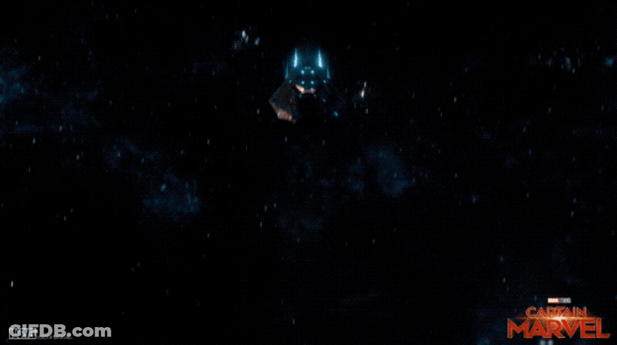 Captain Marvel Launching In Space GIF