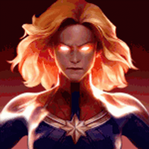 Captain Marvel Lightning Fist GIF