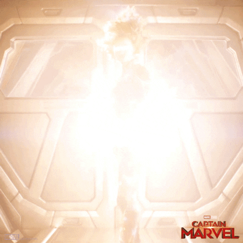 Captain Marvel Massive Lightning Power GIF