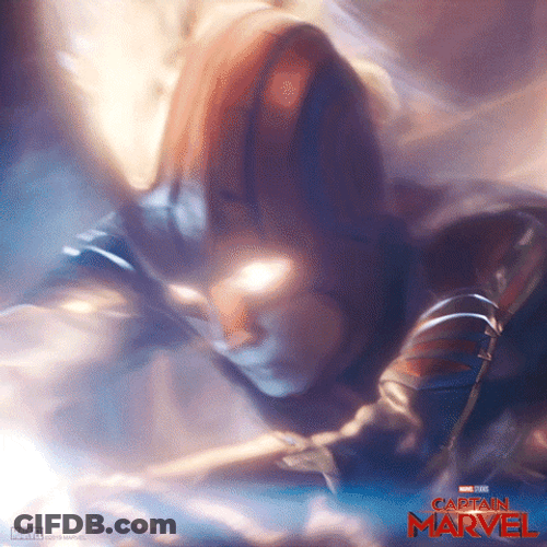 Captain Marvel Powerful Energy Blast GIF