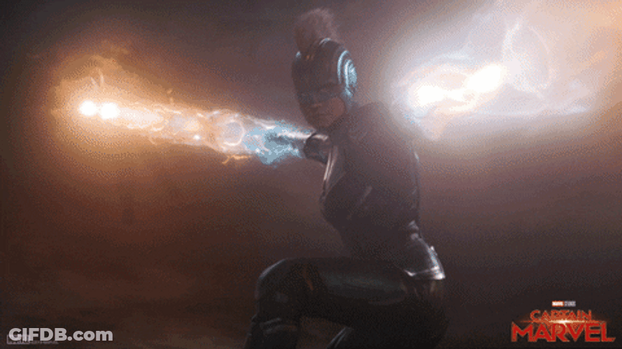 Captain Marvel Robust Energy Attack GIF