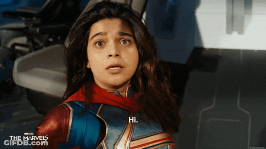Captain Marvel Smiling Young Superhero GIF
