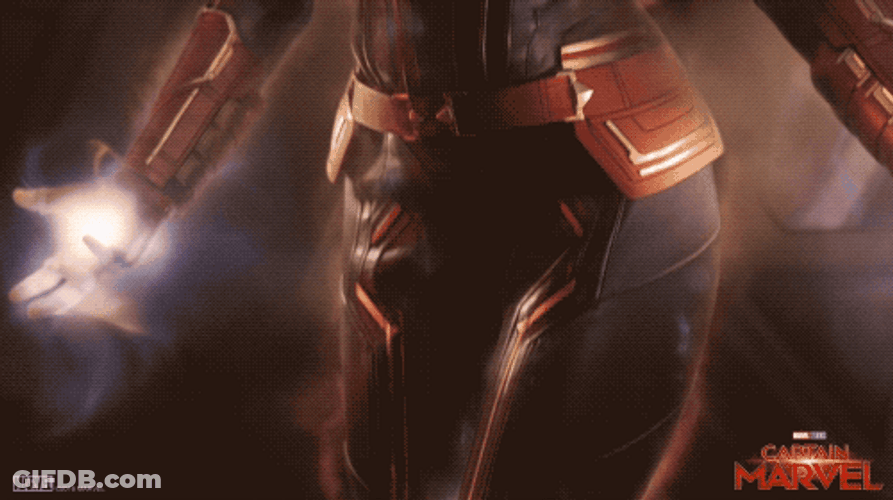Captain Marvel Unleashing Energy GIF