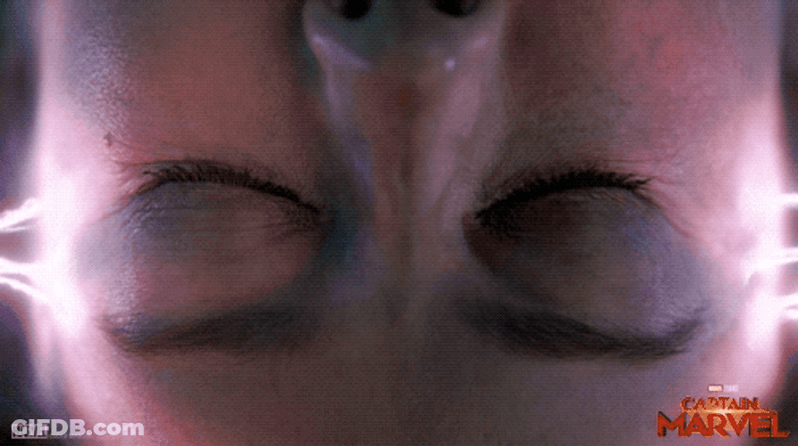 Captain Marvel Waking Up Hanging GIF