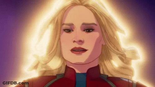 Captain Marvel With Light Out Of Head GIF