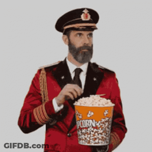 Captain Obvious Popcorn Eating GIF