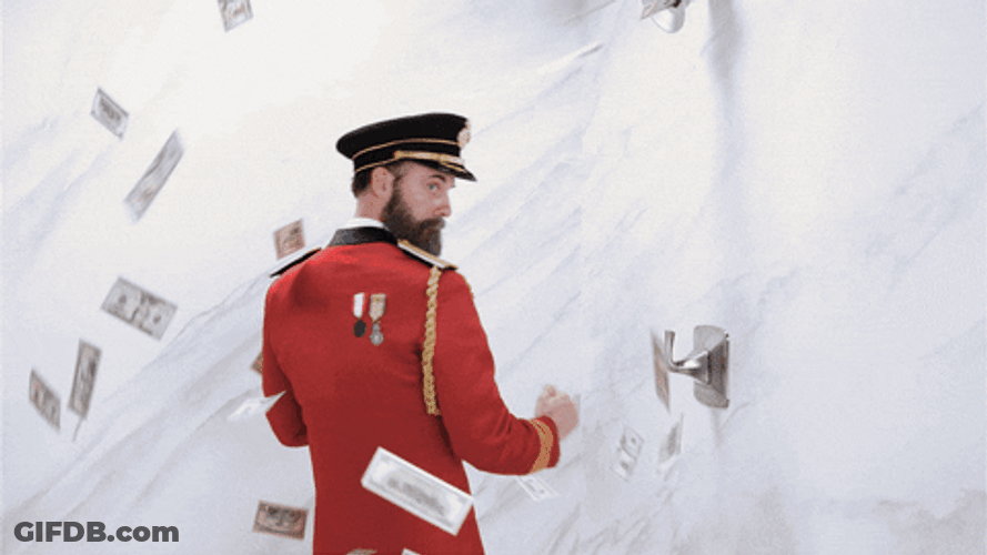 Captain Obvious Showering Money GIF