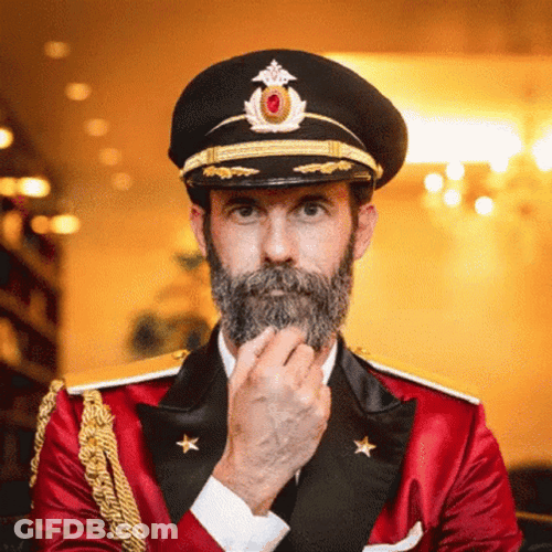 Captain Obvious Touching Beard GIF