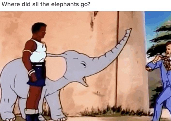 Captain Planet Screaming Elephant GIF