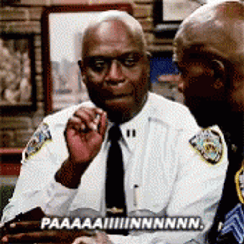 Captain Raymond Holt Pain GIF