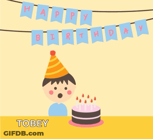 Capybara Birthday Card With Cake GIF