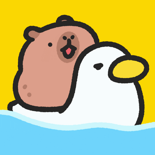Capybara Duck Drowning Cartoon GIF