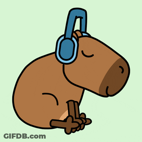 Capybara Music Lover With Headphones GIF