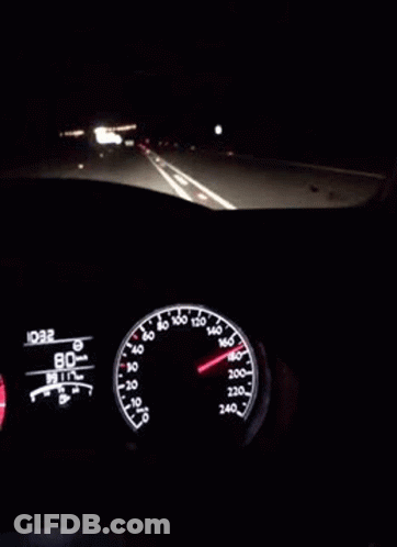 Car Dashboard Lit Up At Night GIF