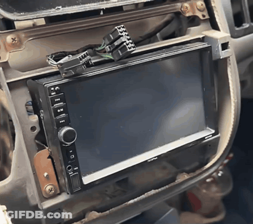 Car Dashboard With Pioneer Radio GIF