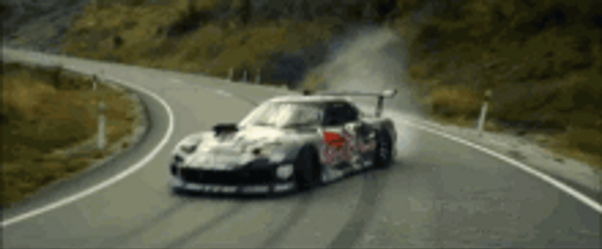 Car Drifting Crashing With Chopper GIF