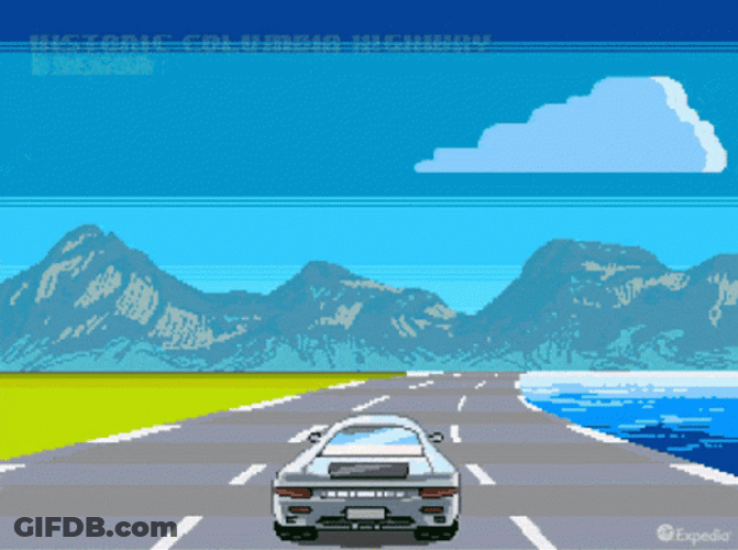 Car Driving American Pixel Art GIF
