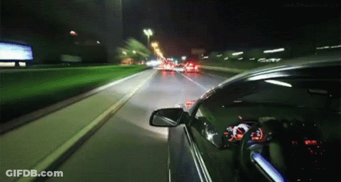 Car Driving At Night GIF