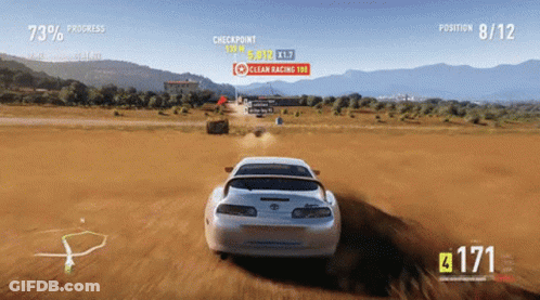 Car Driving Down Dirt Road 171 GIF