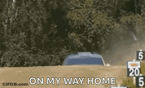 Car Driving Down Dirt Road On My Way Home GIF