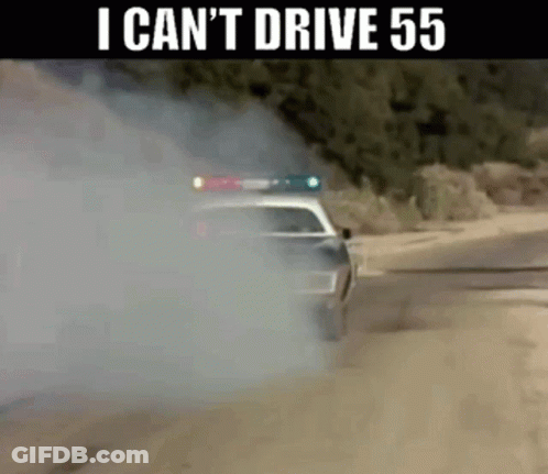 Car Driving Down Dirt Road With Smoke GIF