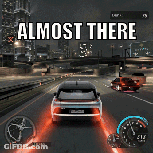 Car Driving Down Highway Almost There GIF