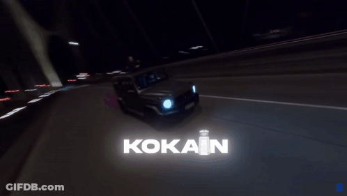 Car Driving Down Highway With Kokain GIF