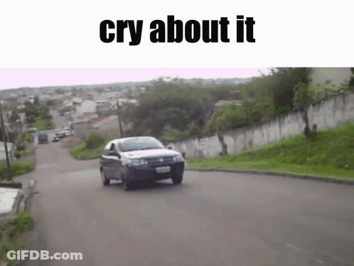 Car Driving Down Road Cry About It GIF