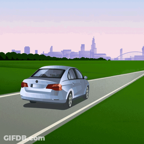 Car Driving Down Road GIF
