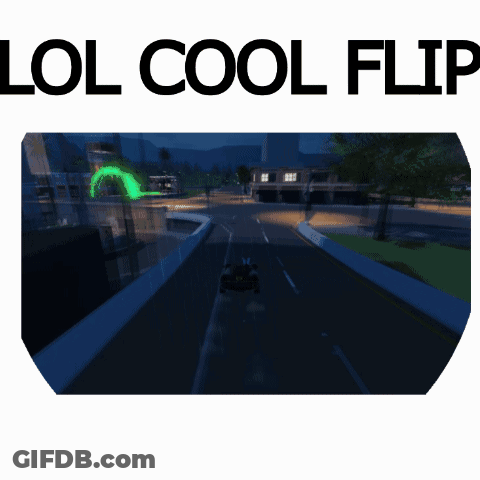 Car Driving Down Road Saying LOL Cool Flip GIF