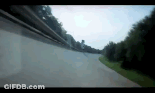 Car Driving Down Road With Trees GIF