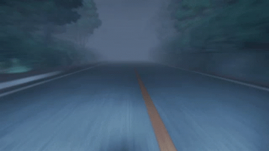 Car Driving In The Fog GIF