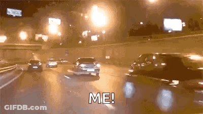 Car Driving Night Highway Me GIF